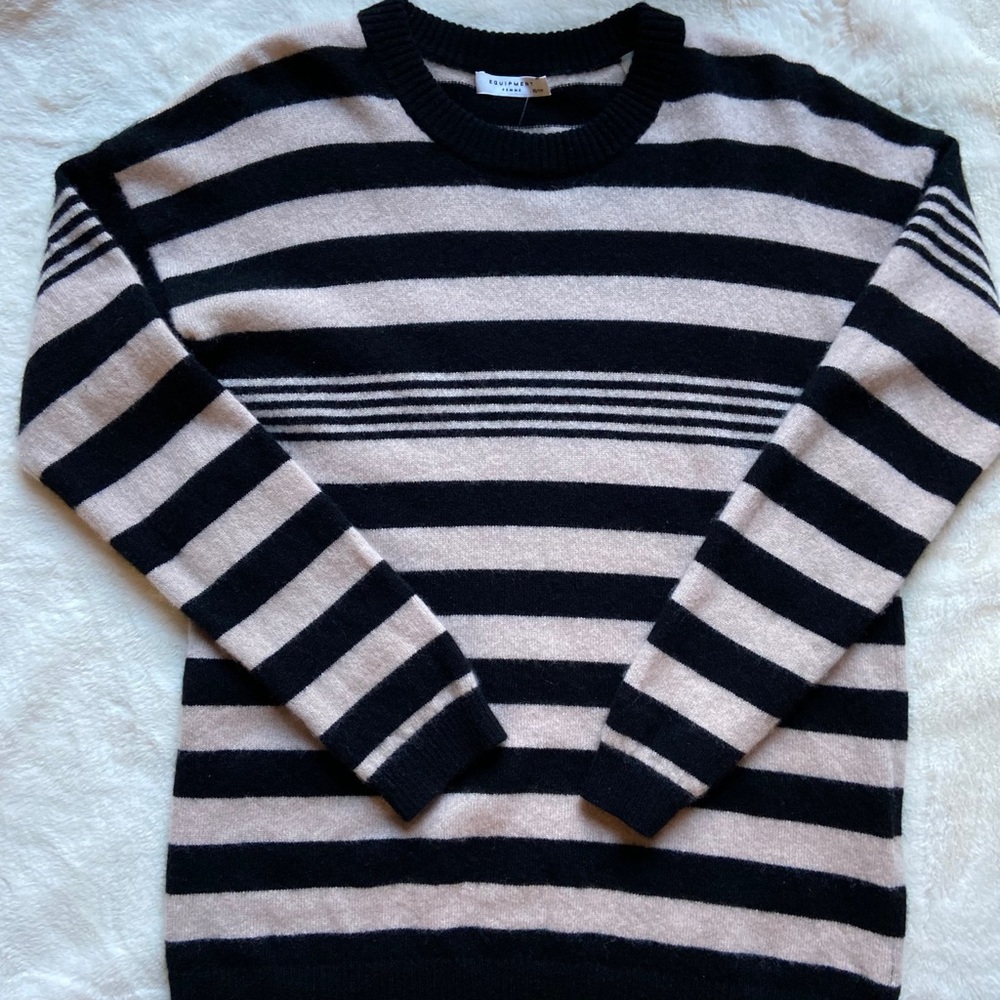 Equipment Femme Stripped 100% Cashmere Sweater